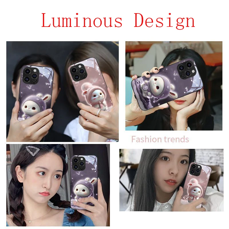 Funda protectora de TPU para teléfono móvil iPhone 16 Plus, carcasa de Vidrio colorido luministempered, 15, 14, 13, 12, 11