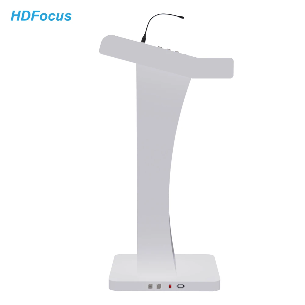 

High-Quality Multimedia Podium With 21.5 Inch Front Screen And Wireless Microphone For Conference And Church
