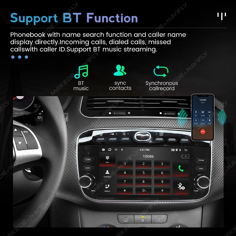MEKEDE Carplay Andorid Auto Car Radio Intelligent System For Fiat Linea Punto EVO 2012-2015 WIFI BT FM  Car Intelligent System
