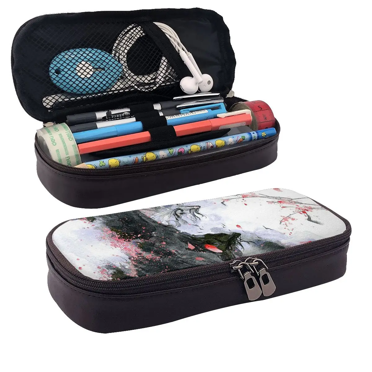 The Untamed WangXian Bunny Mo Dao Zu Shi Leather Pencil Cases Pen Holder Storage Big Capacity Pen Box Pencil Bag for Studen Gift