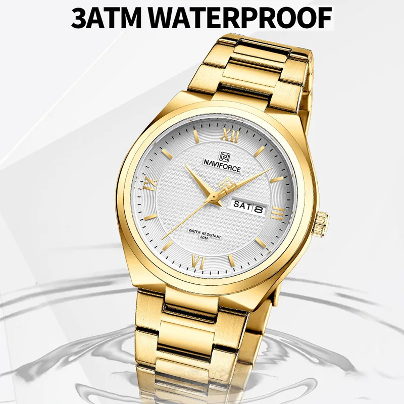 Top Brand NAVIFORCE Luxury High Quality Men Watch Fashion Stainless Steel Waterproof Week Date Quartz Wristwatch Reloj Hombre