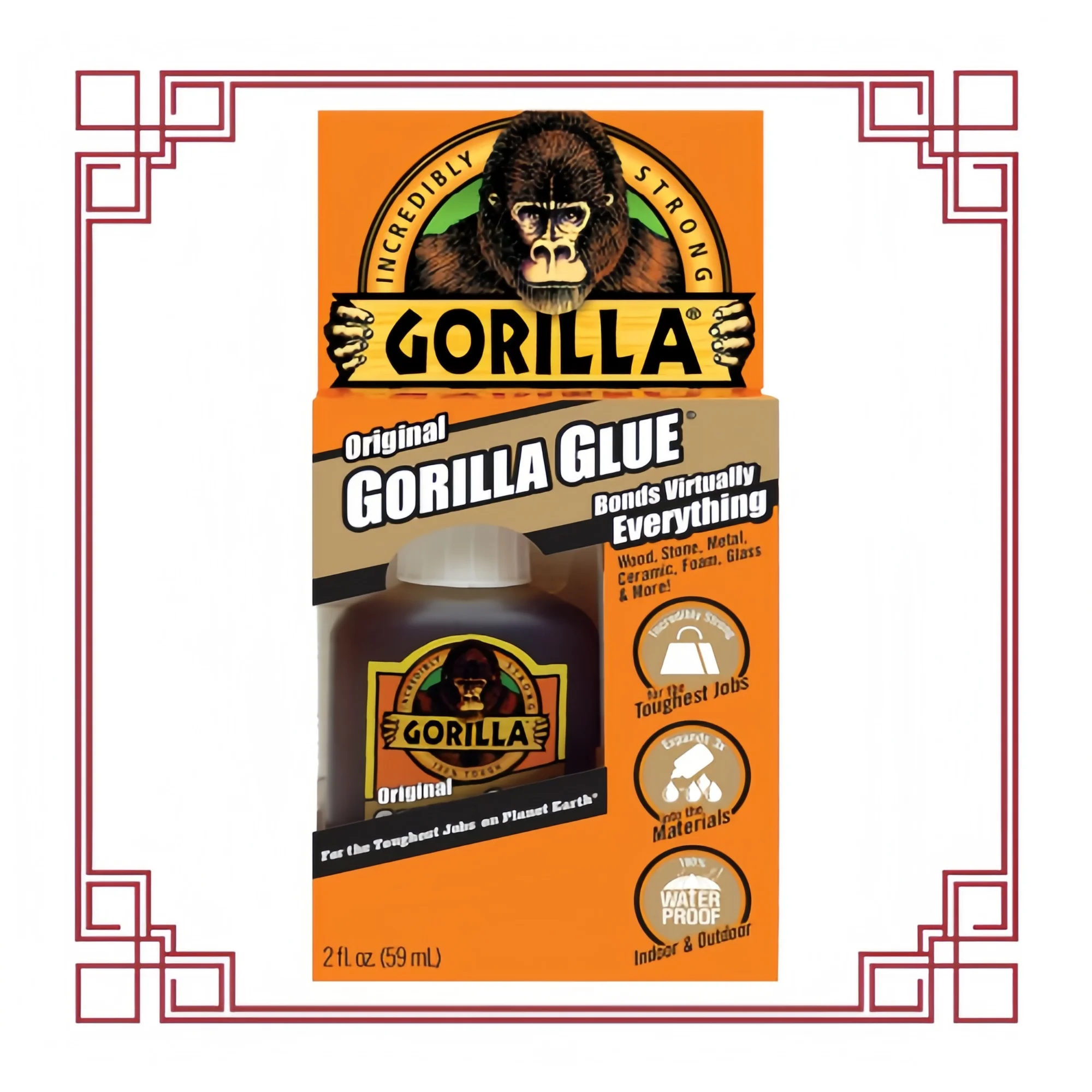 زجاجة غراء بولي بني سعة 2 أونصة - لاصق مقاوم للماء للمشروعات الداخلية/الخارجية