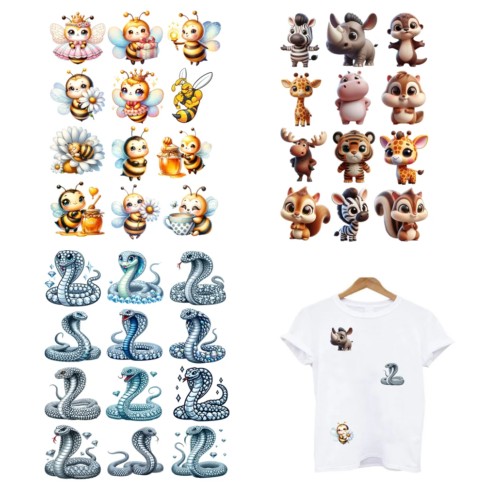 12 قطعة/الوحدة الحرارة الحرارية نقل تي شيرت الكي ملصقات لطيف Kawaii الحيوان الحديد على بقع لاصقة الحرارية للأطفال الملابس DIY بها بنفسك #1
