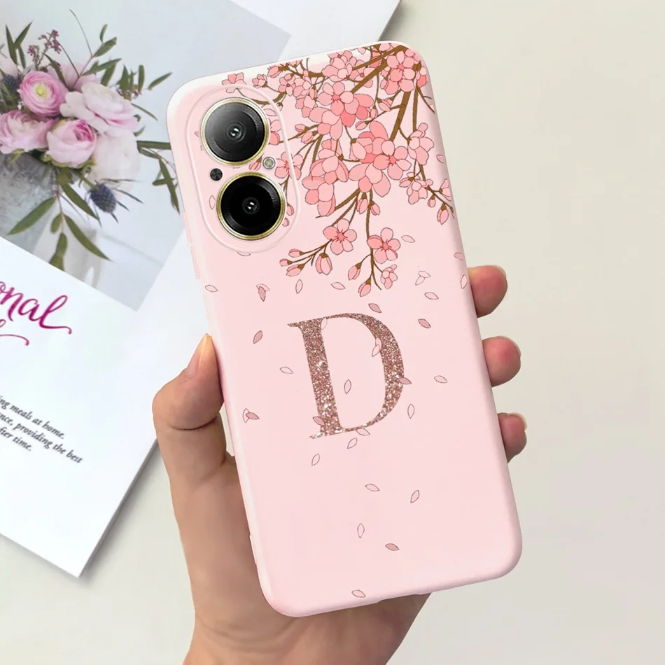 Realme C67 4G 소프트 실리콘 TPU 보호 커버에 대한 패션 편지 케이스 RealmeC67 C 67 4G RMX3890 전화 케이스