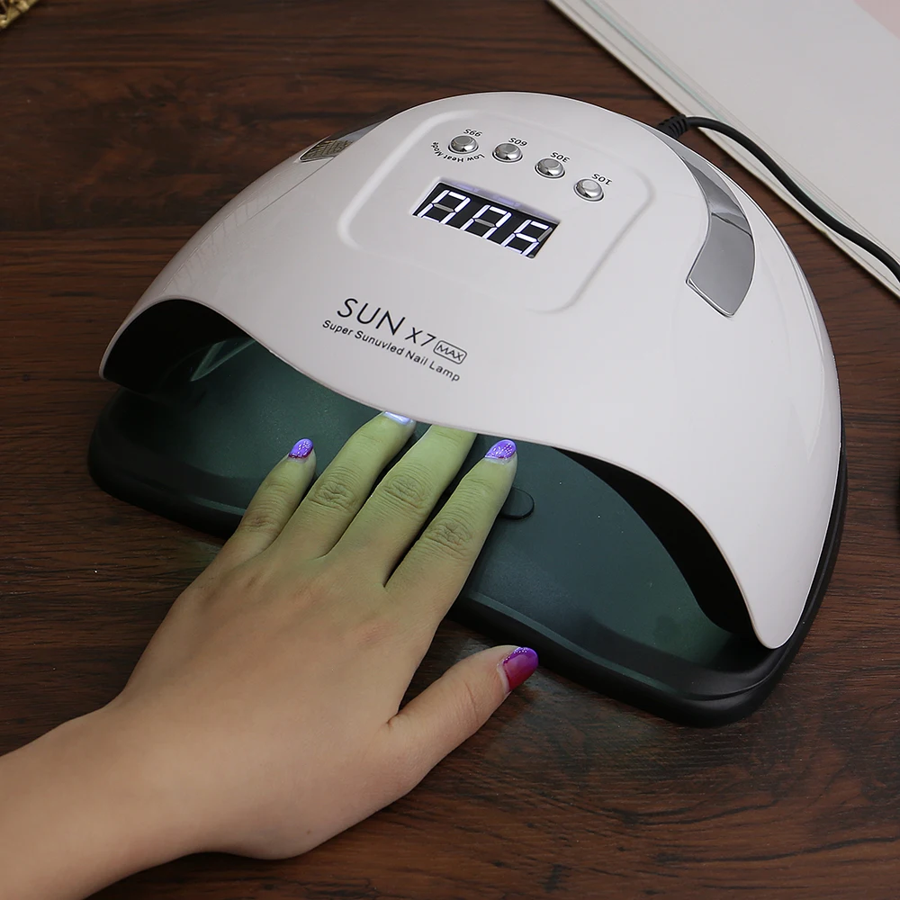 SUN X7 Max LED Nail Dryer Gel Polish Curing Lamp with Bottom Timer LCD Display Quick Dry Lamp For Nails Manicure Tools