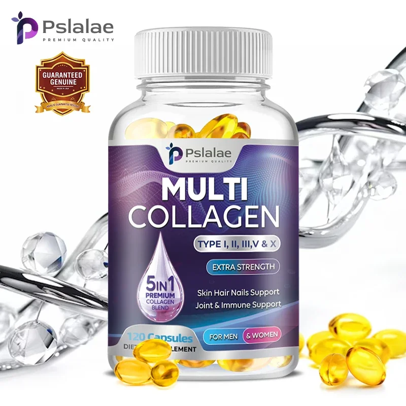 Complejo de colágeno múltiple: apoya una piel sana, las articulaciones, el cabello, las uñas y el antioxidante - Tipos de colágeno I, II, III, V y X