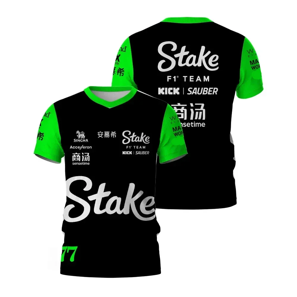 حصة 2025 نيكو هالكينبرغ غابرييل بورتوليتو F1 Teamwear تي شيرت الرجال رائجة البيع جديد الصيف النساء قصيرة الأكمام بلايز قمصان الأطفال