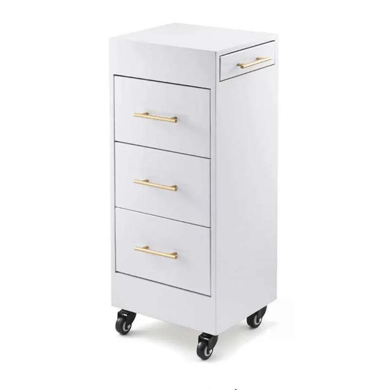 Trolley Beauty Cabinet Cart Station Modern Salon Trolley with Three-layer Storage Cabinet and Drawer for Hair Salon