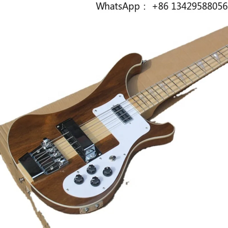 Flyoung High Quality 4 Strings Electric Bass Guitar Walnut Body Musical Instrument