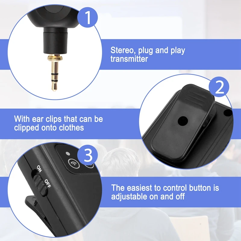 Sistema de monitor intra-auricular sem fio 2.4Ghz Sistema IEM sem fio com receptor transmissor automático para estúdio ao vivo