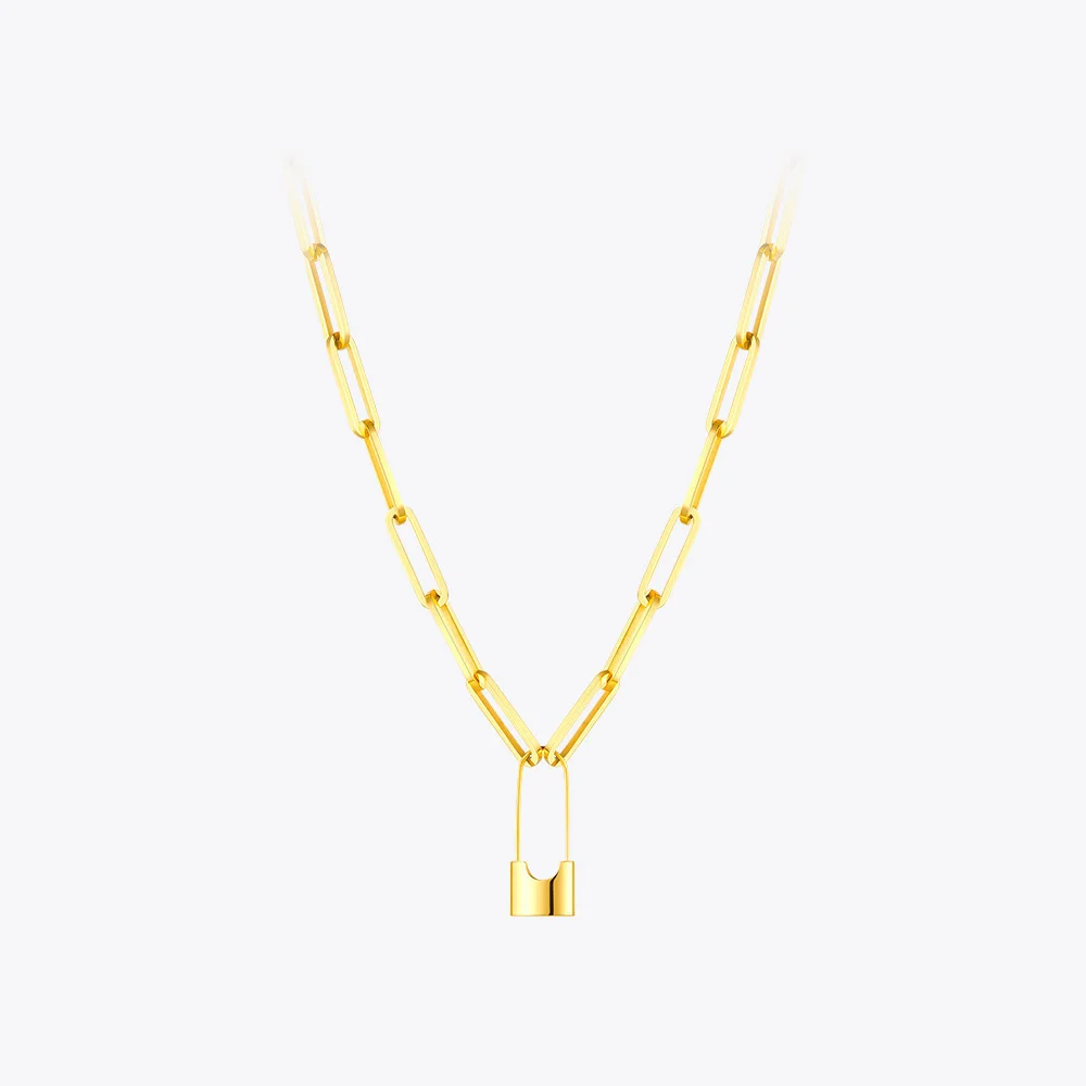 ENFASHION Lock Pendant Necklaces For Women Gold Color Stainless Steel Cute Necklace Fashion Jewelry Christmas Naszyjnik P203160