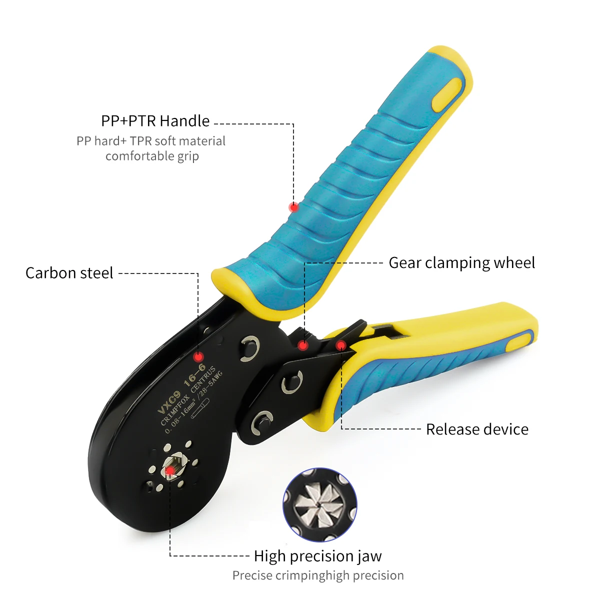 Ferrule Crimping Tool Kit, Wire Ferrule Crimper Plier Kit,Hexagonal Crimpers (0.08-16mm²/AWG28-5) for Wire Ferrules Connectors