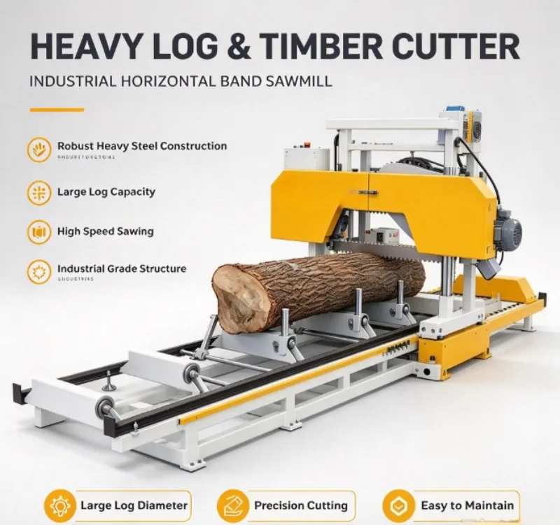 Heavy-Duty Horizontal Band Saw Machine 1600mm Max Sawing Diameter 30KW 380V Woodworking With 1 Year Warranty
