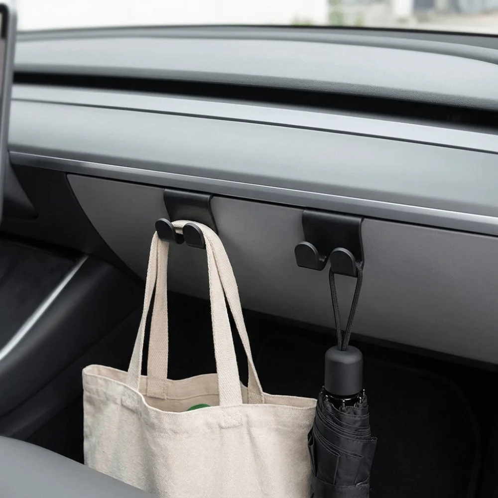Durable ABS Glove Box Hooks Non-Slip Heavy Duty Car Purse Holder Easy Install Bag Hooks for Tesla Model 3 Model Y Car