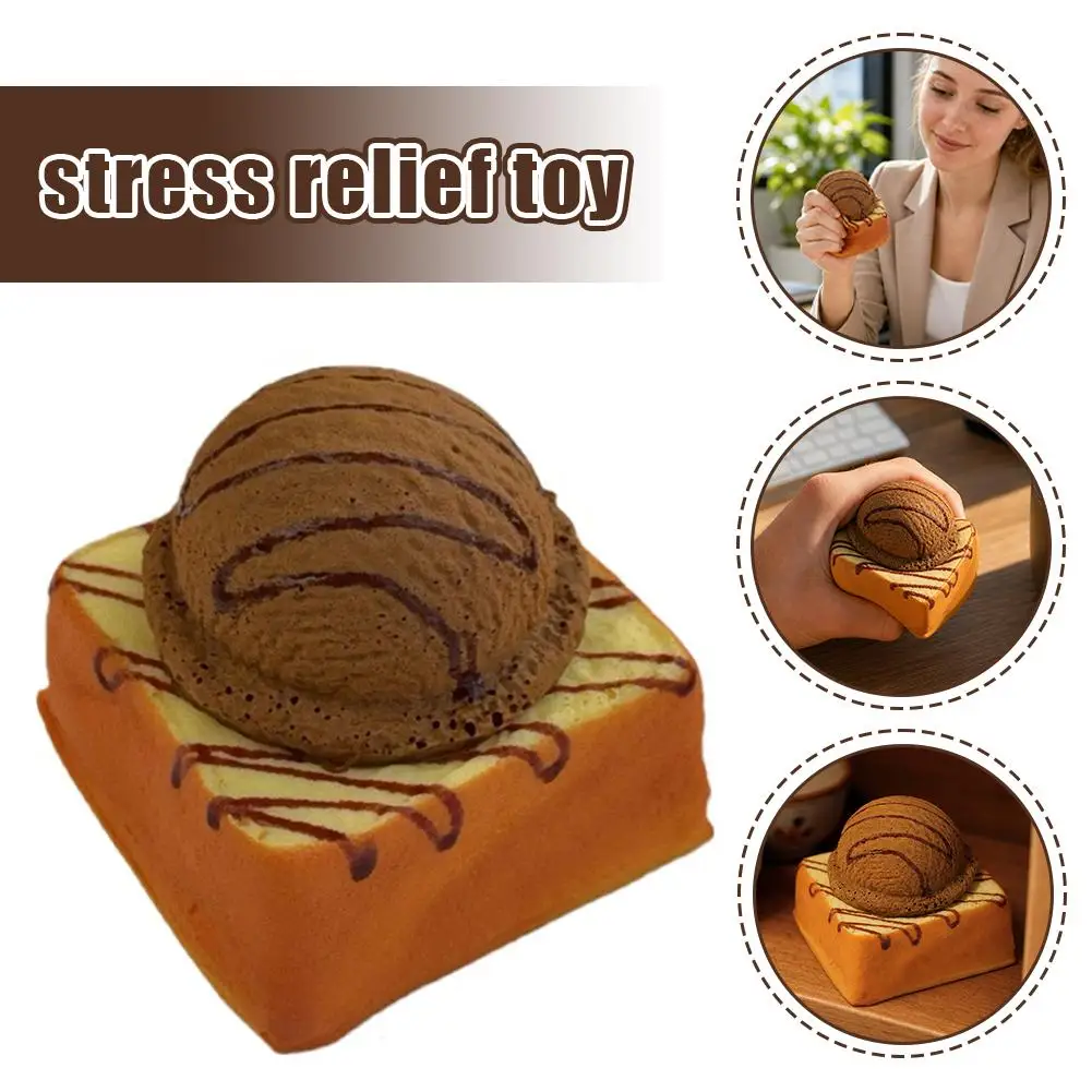 1PCS Simulation Toast Ice Cream Soft Squeeze Toy Slow Rebound Portable Slow Rising Toy ﻿Gifts for Kids Adults Window Props Decor