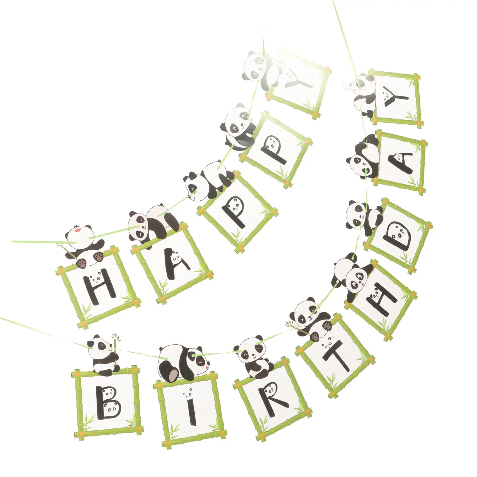 1Set Panda Birthday Party Banner Decor Versatile Hanging Banner for Birthday Celebration Easy to Install Reusable Party