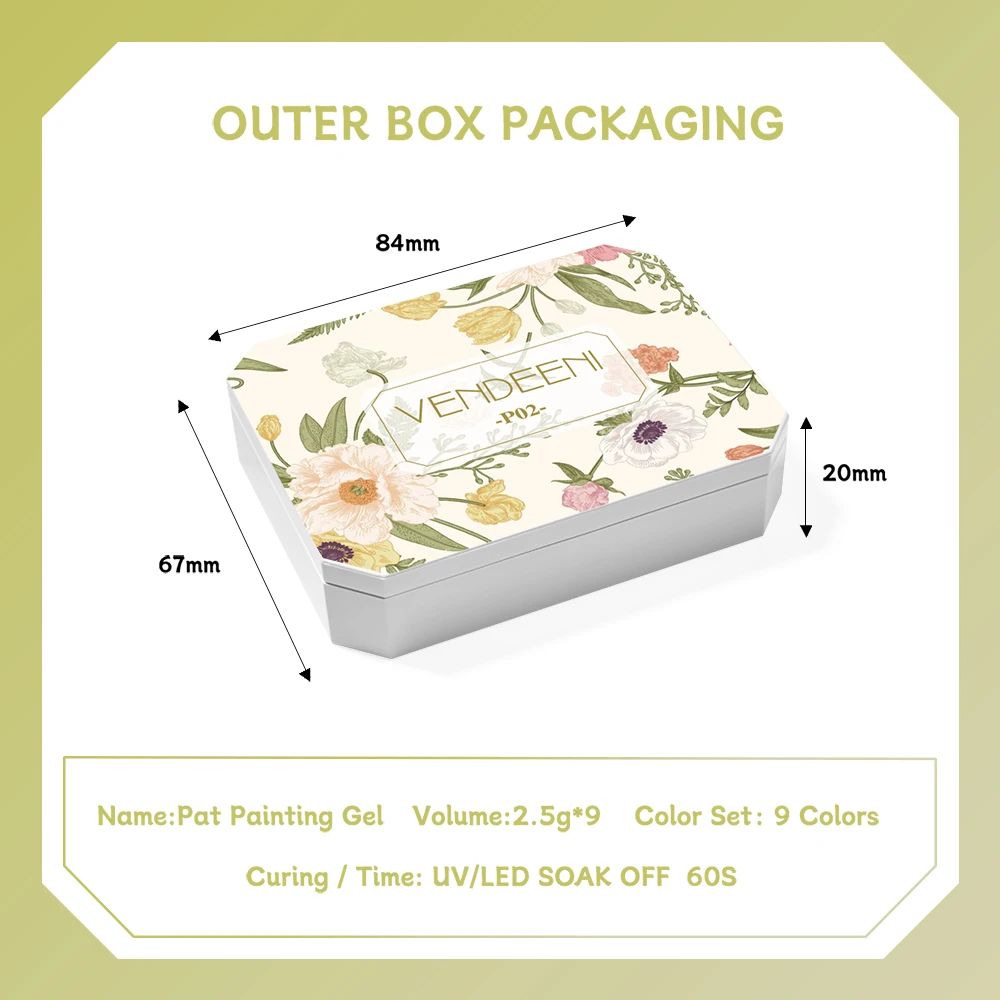 Vendeeni 9 Griglia Smalto per unghie gel con tappatura di colore puro Semi permanente UV Soak Off Gel Smalto Nero Bianco Marrone Nail Art Gel Lacca