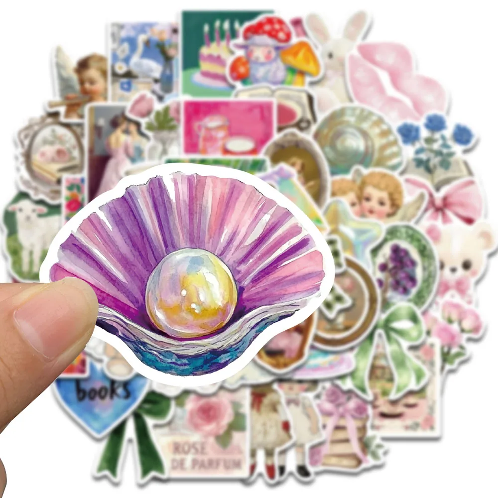 50 قطعة ملصق جمالي غامض Y2k كمبيوتر محمول أنيق إبداعي جداري بار الأمتعة ديكور المجتمع سكيت عنبر إبداعي #5