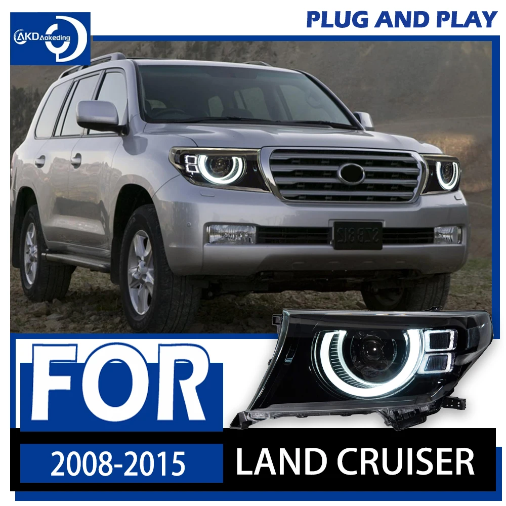 

Стайлинг автомобиля для Toyota Land Cruiser, фары головного света 2008-2015, головного света, дневные ходовые огни, Проекционные линзы, автомобильные аксессуары