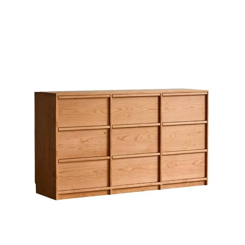 

Nordic solid wood cherry wood chest cabinet, modern simple bedroom chest of drawers, North American black walnut locker