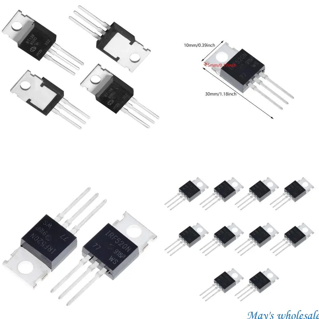 

10pcs n-канальный мощный транзистор 33AMP 100V IRF540N MOSFET Transistors 448A