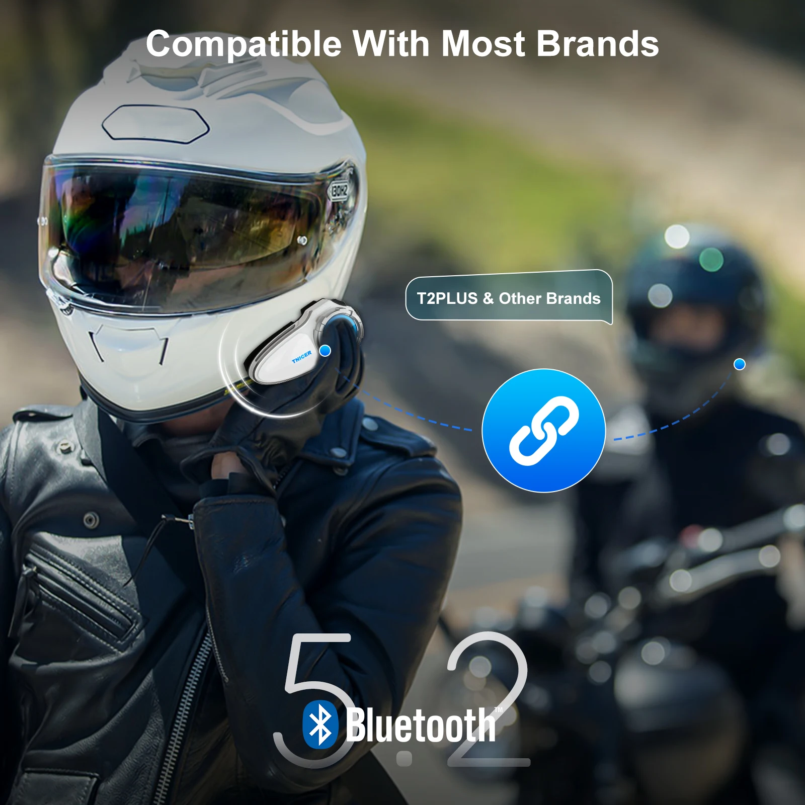TNICER T2 Bluetooth Helmet Headset for 6 People, 1000m Range 