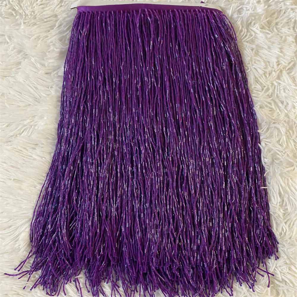 5yards more colors 30cm(12inches)  Glass  Seed Beaded Fringe Lamp Costume Trim Crafts