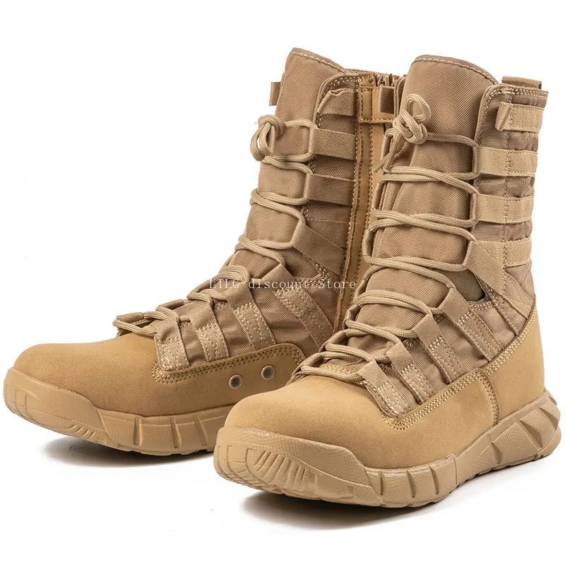 

High Top CombatWork shoe Boots Green Desert Brown Boot Lightweight Training Boots Hiking Boots Man high topBoots Bota Masculina