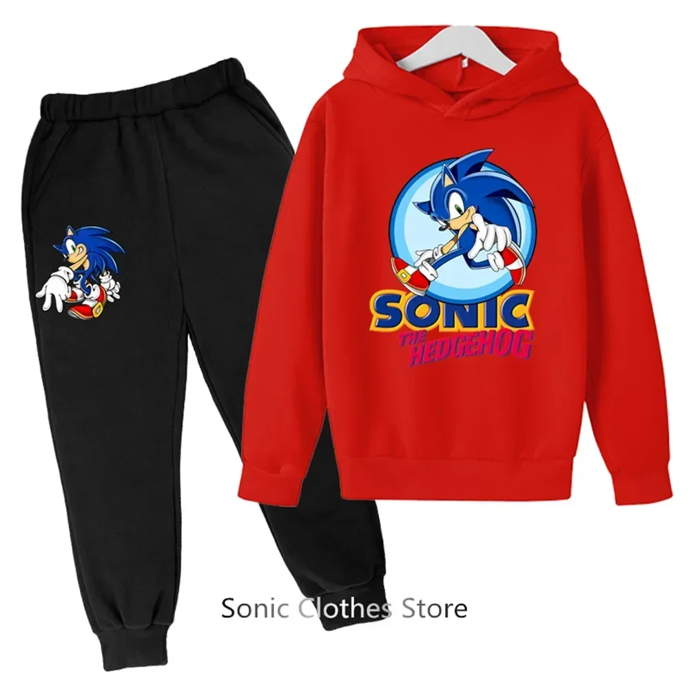 Baby Boy Clothes Casual Clothes Sonic- Hoodie Set Kids Tops Pants 2pcs Girls Clothing Children Fashion Tracksuit