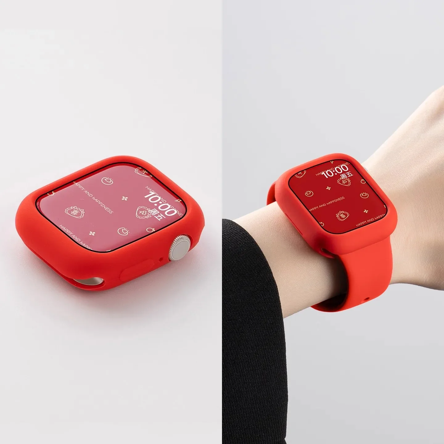 حافظة + حزام سيليكون لساعة أبل 44 مللي متر 45 مللي متر 46 مللي متر 40 مللي متر 42 38 49 مللي متر حزام ساعة رياضي لسلسلة IWatch 10 9 8 7 6 SE 5 4 #5