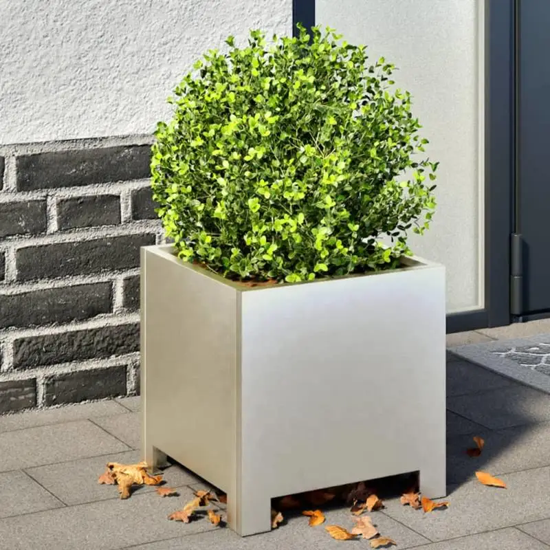 Bac de plantation 30x30x30 cm en acier inoxydable résistant à la rouille, jardinière surélevée pour jardin, patio, balcon, culture de fleurs, légumes, fruits, usage de jardinage