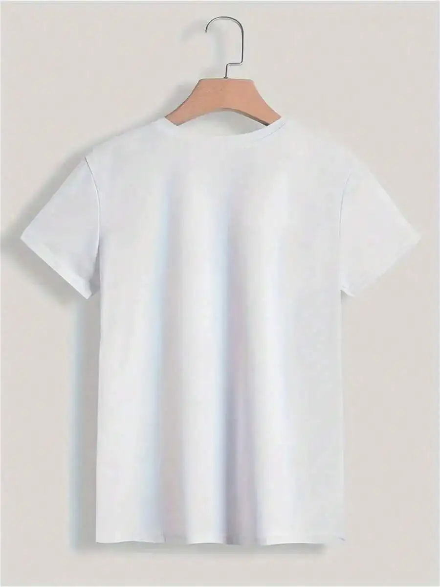 We Be Flight Vacation White T-Shirt, Men's Casual Letter Print Round Neck Short Sleeve White T-Shirt