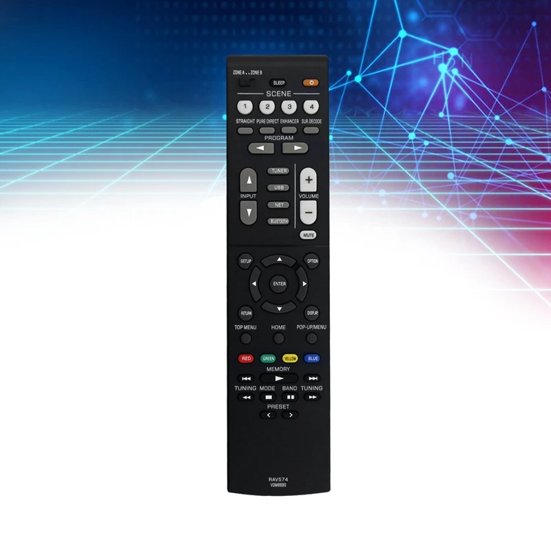 Replace RAV574 VDM8690 Remote Control For Yamaha Musiccast Stereo AV Receiver RX-V4A RX-V4ABL