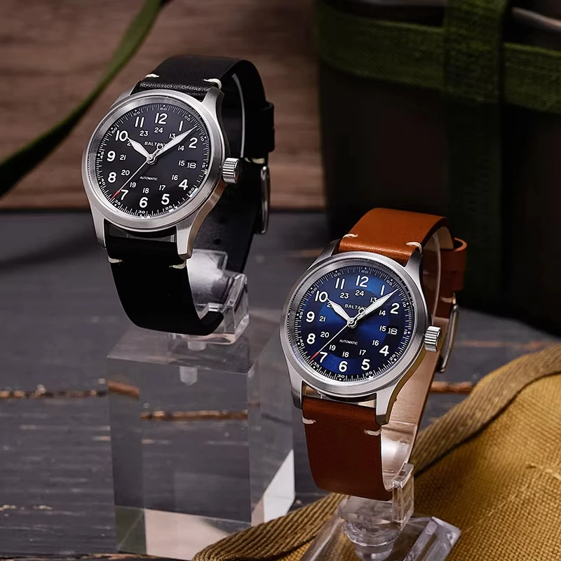 Military Field Watch S2049 NH35 Automatic Sapphire 100M Waterproof Calendar 24H Indicator Men's Mechanical Homage Watches