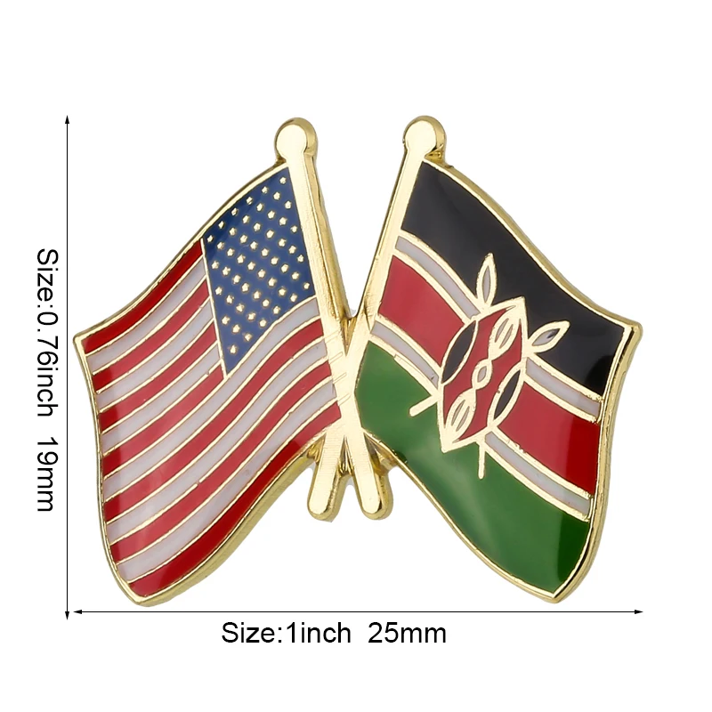 U.S.A. Kenia Flaggen-Abzeichen Metall-Anstecknadel Flaggen-Pin-Abzeichen