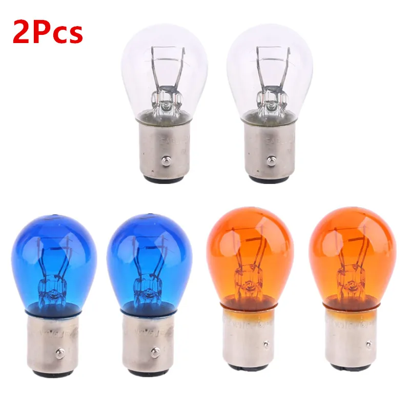 2 قطعة BAY15D 1157 P21/5W S25 12V سيارة واضح الزجاج مصباح الفرامل الذيل لمبة سيارة مؤشر الهالوجين مصباح توقف الفرامل لمبات 12v