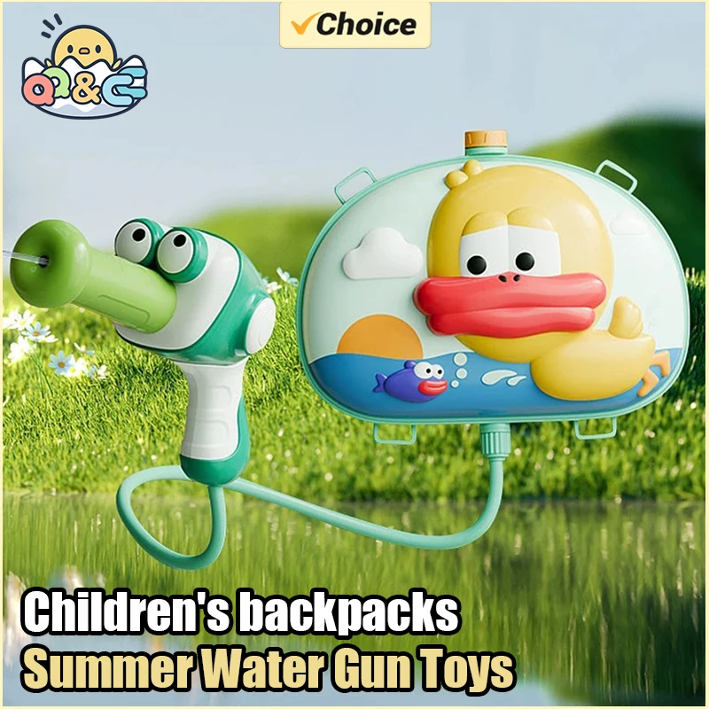 Große Kapazität Rucksack Wasserspiel zeug Cartoon Wasser pistole Outdoor Strand Spielzeug Kinder Geschenke interaktive Spritz spiel Spielzeug für Kinder