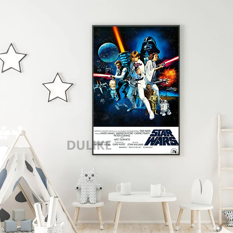 A New Hope 1977 Original Space Wars Movie Poster Art Print Science Fiction Vintage Film Canvas Painting Wall Pictures Home Decor