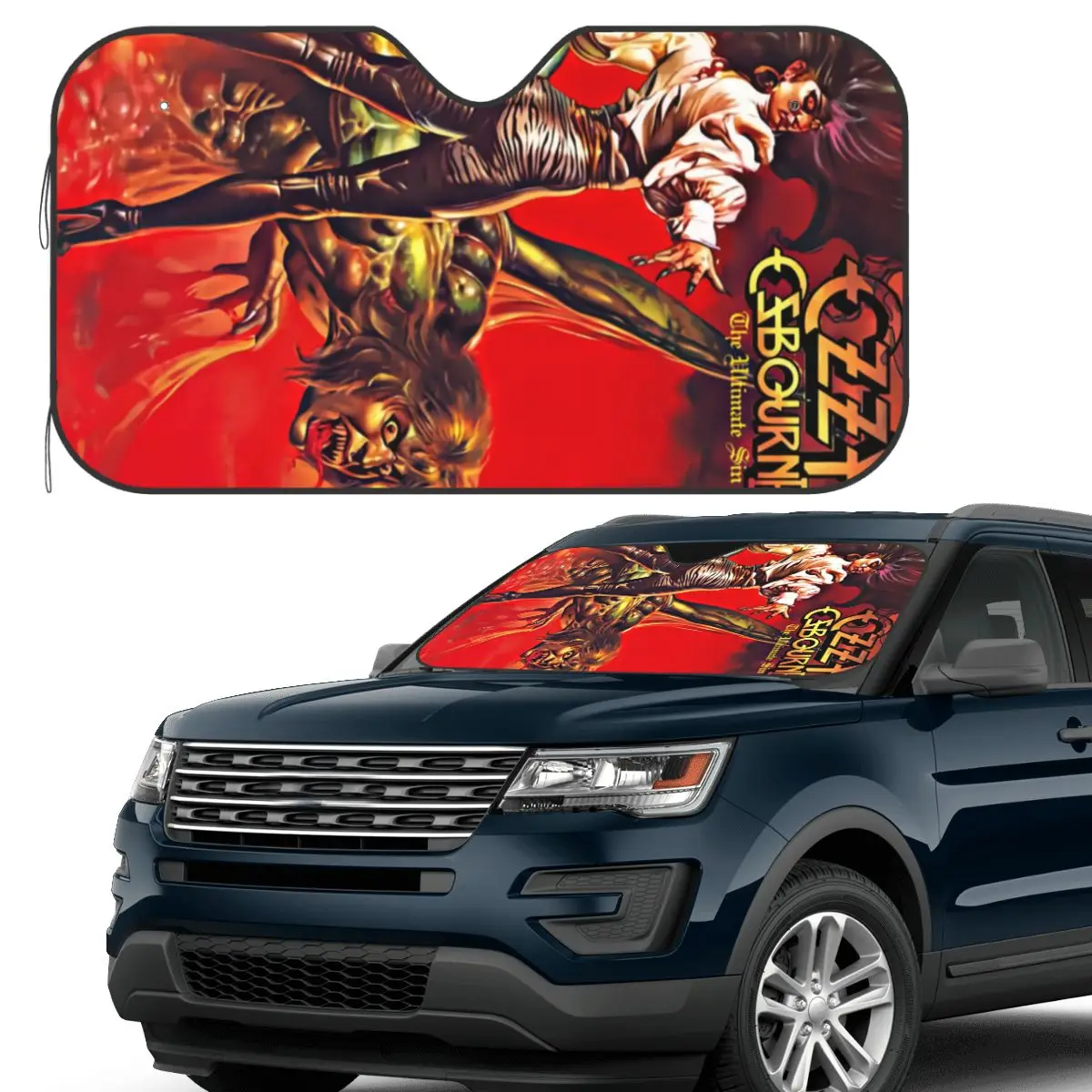 

Ozzy Osbourne Merch Sunshade Windscreen Car Front Windshield Window Sun Visor Accessories Covers
