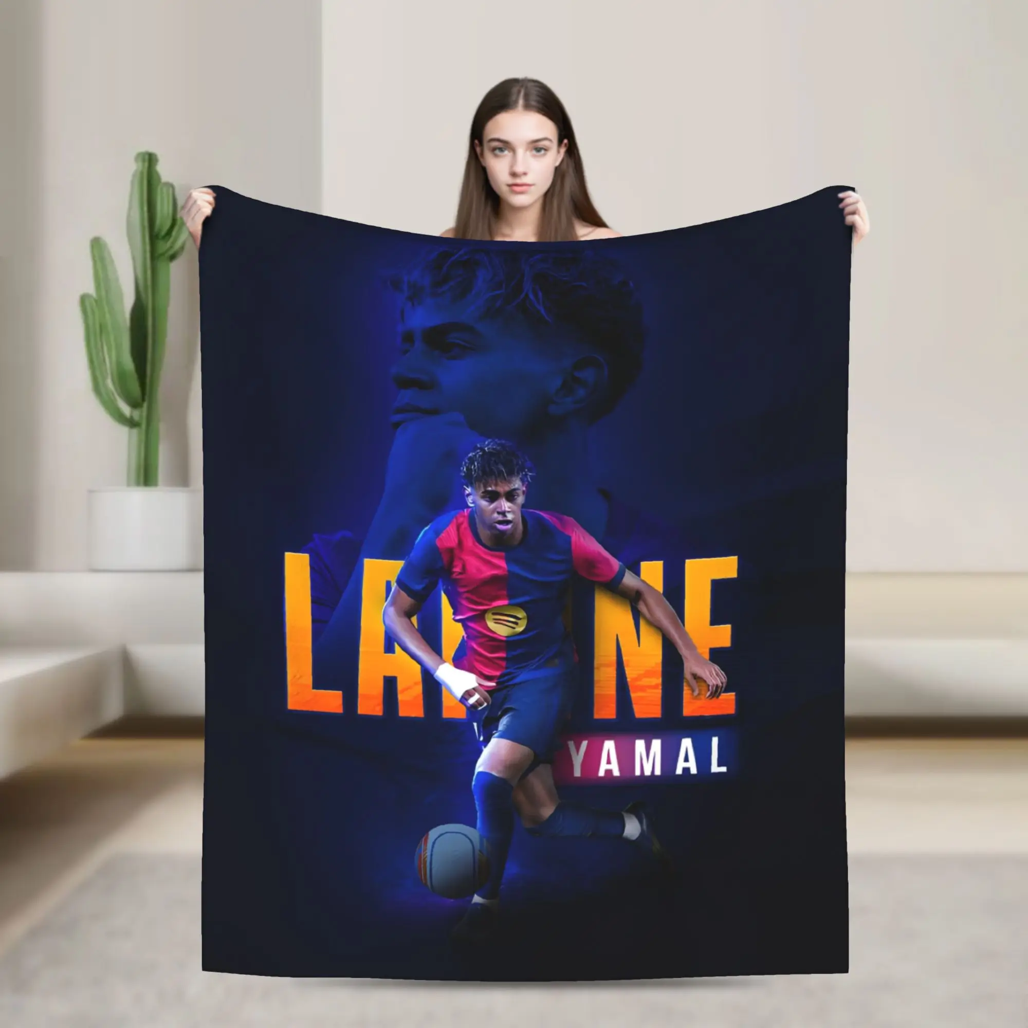 Soccer Football Lamine Y-Yamal Velvet Throw Blanket  Blankets for Home Outdoor Lightweight Quilt