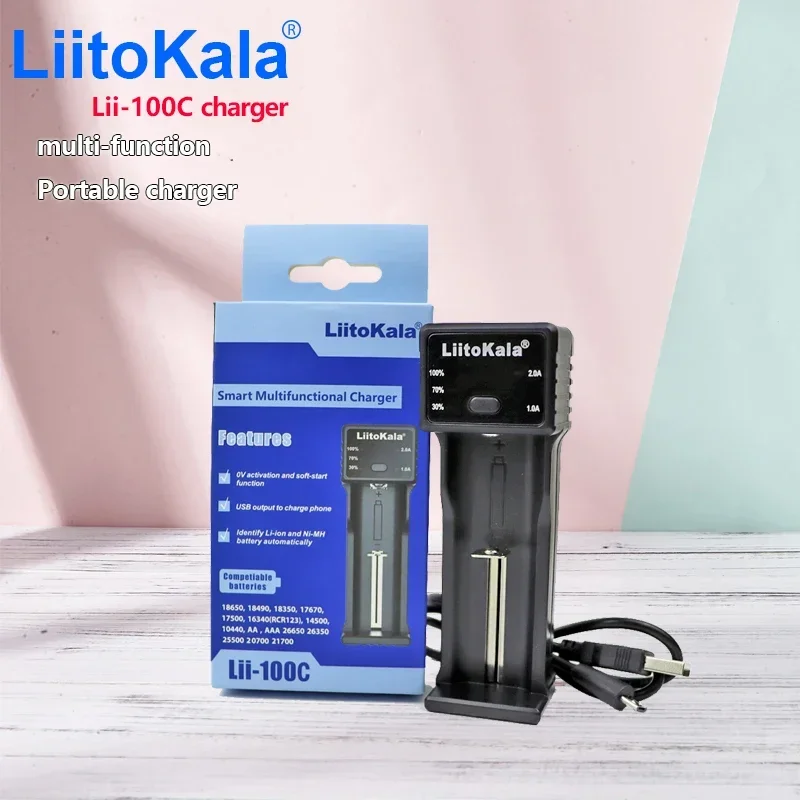LiitoKala Lii-100C Lii-100B Lii-10018650 Battery Charger For 26650/18350/16340/18500/AA/AAA 3.7V 1.2V 3.2V LiFePO4 Battery