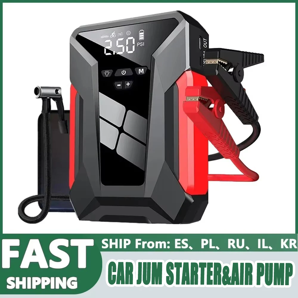 4 in 1 Car Jump Start Air Compressor 28000mAh Power Bank Portable Battery Booster Digital Tire Inflator Fast Charging