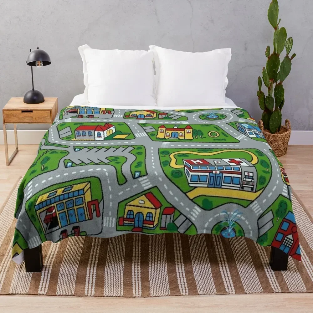 

Car City Carpet Throw Blanket Plush Decorative Beds Blankets For Bed Blankets