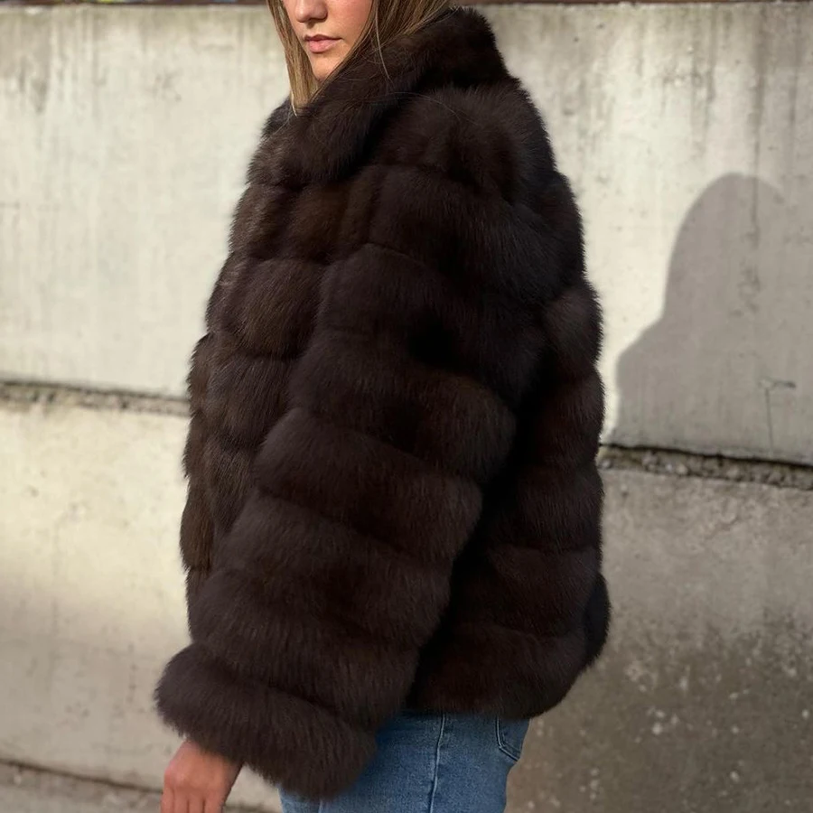 Genuine Fox Fur Coat Women Real Fur Coat Short Natural Fox Fur Jacket Winter Jackets For Women Luxury High Quality