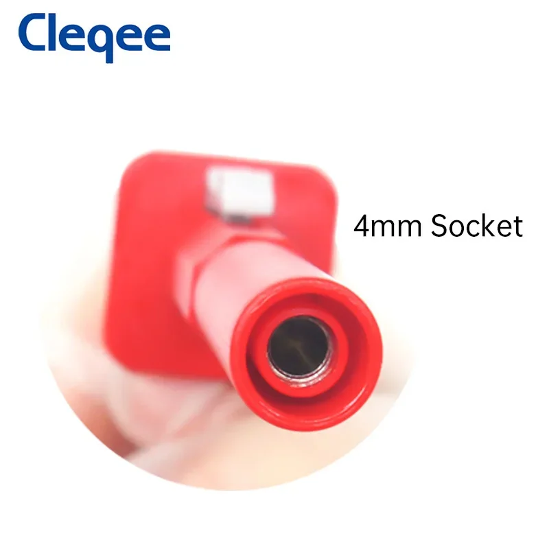 Cleqee P5006 2PCS Insulated Test Hook Clip Wire Piercing Probe with 4mm Socket Bulit-in High Qulity Spring DIY Tool