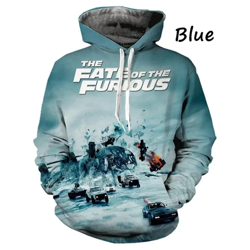 Classic Movie Fast Furious 3D Print Hoodies Sweatshirt Men/Women Long Sleeve Tracksuit Pullover Oversized Casual Men Y2k Clothes