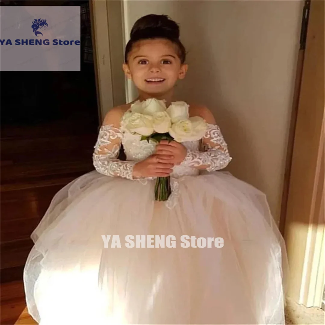 

Flower Girls Dresses For Wedding Party Holiday Maroon Applique Girls Pageant Dresses Customize Tulle Lace Birthday Dress