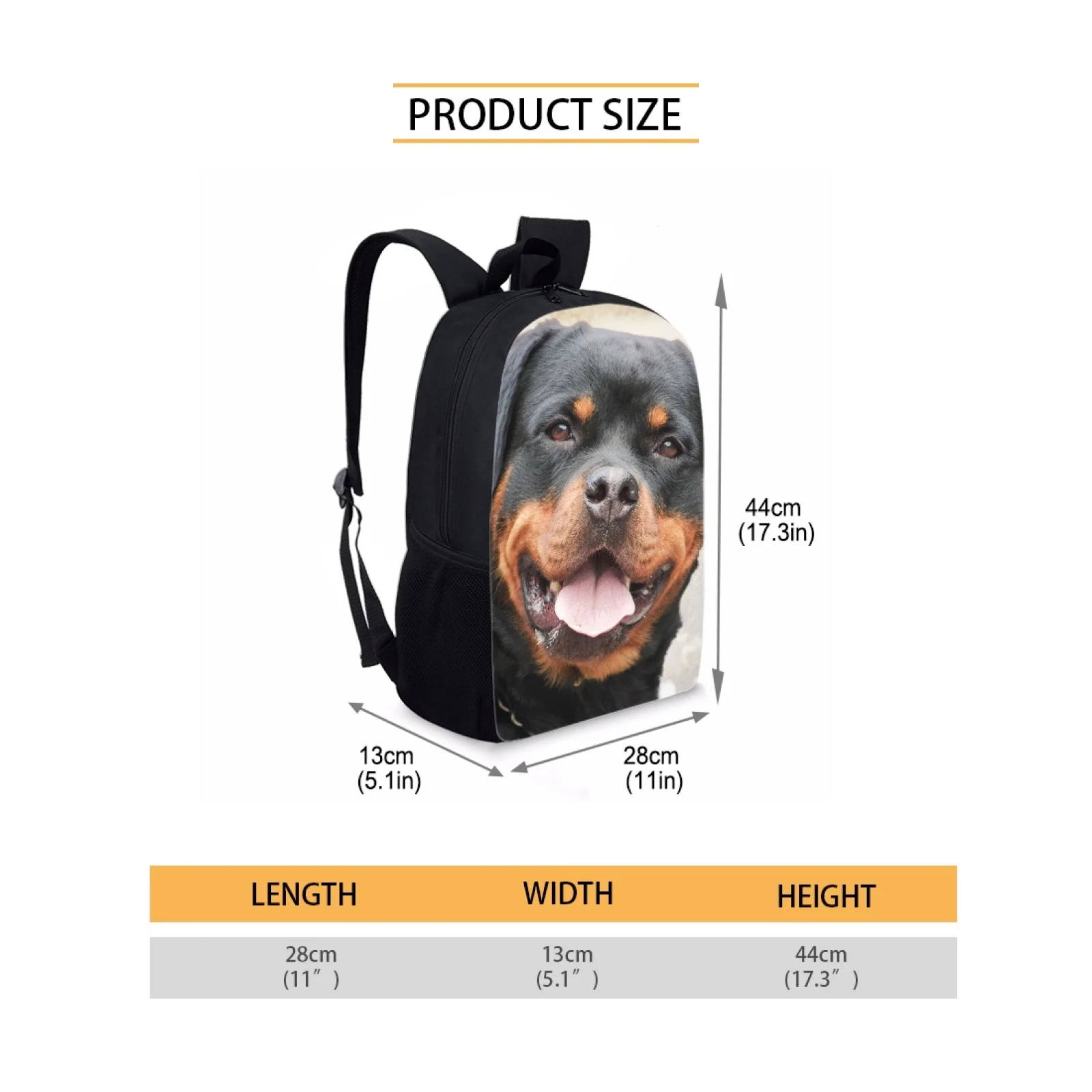 Kids School Bags for Teenager Boy Girl Children Backpack Rottweiler Dog Print School Satchels Bookbag Schoolbag Student Book Bag
