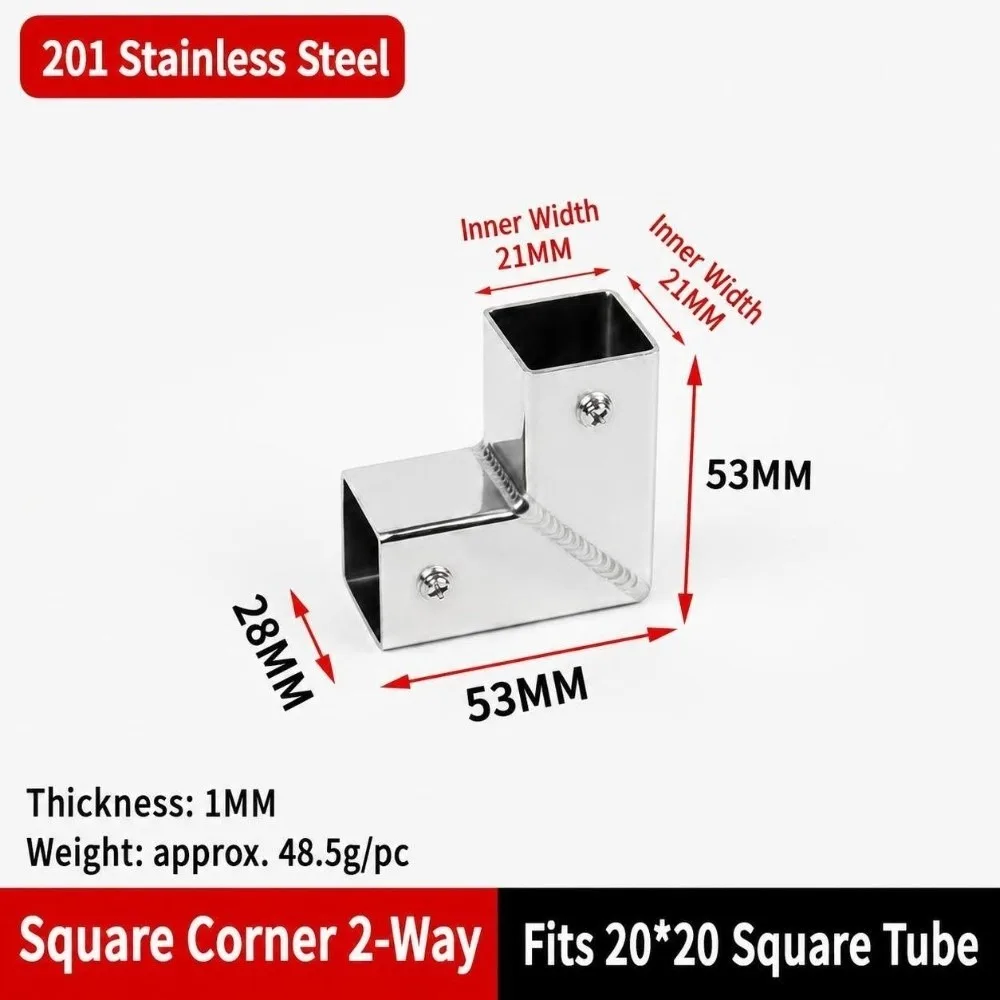 20mm 30mm Square Tube Connector Two/Three/Four/Five-Way Right Angle Tube Coupling Connector Quick Connect Heavy Duty