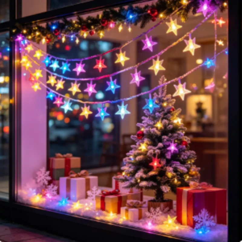 20 LED Star Fairy Lights, Battery Powered Twinkle String Lights for Christmas Holiday Wedding Party Decor